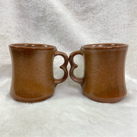 Frankoma C9 vintage heart Pottery Mug, Plainsman Tan/Brown, Coffee Cup Glazed - Picture 2 of 5